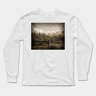 Old West Gate And Storm Clouds Long Sleeve T-Shirt